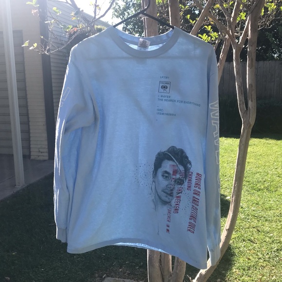John Mayer The Search For Everything Album Light Blue Long Sleeve Tee - Picture 1 of 5